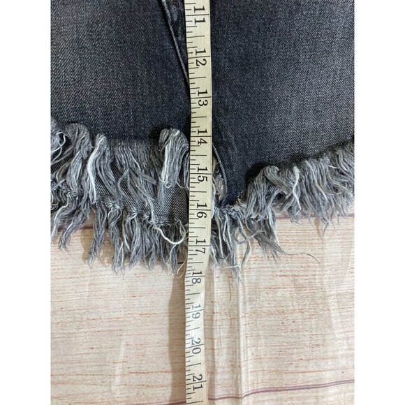 Free People We The Free Women's Black Raw Hem Baily Denim Mini Skirt - 26 - Picture 5 of 12